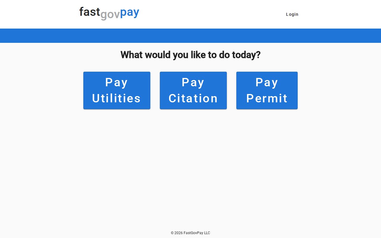 FastGovPay landing page linked by Olney Municipal Court